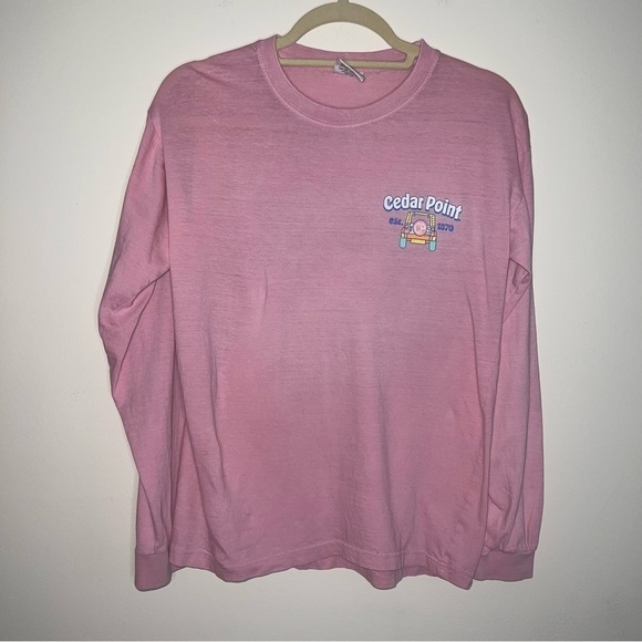 Comfy Resortwear Pink Cedar Point Long Sleeved T-shirt Size Small - Picture 4 of 5